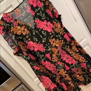 SHEIN Black Floral Dress